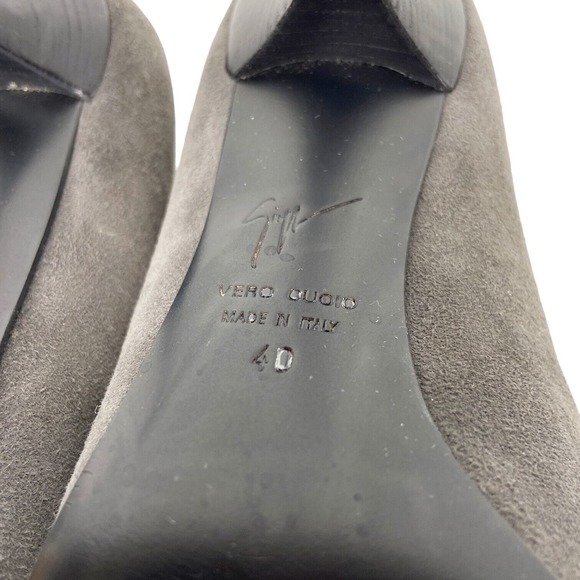 Giuseppe Zanotti High Heel Pump Gray Suede Pointed Toe Womens 40 IT / 10 US - Picture 5 of 14